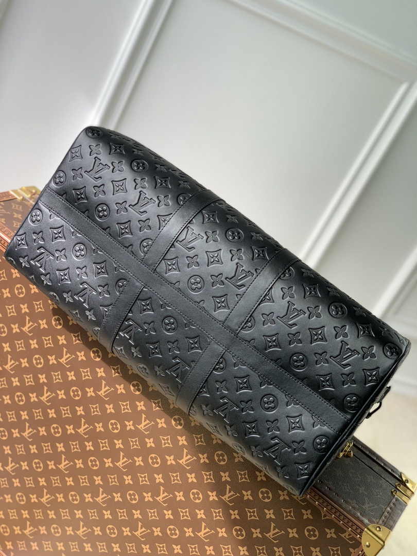 Louis Vuitton Keepall Bandoulière 50 M44810 Black Leather