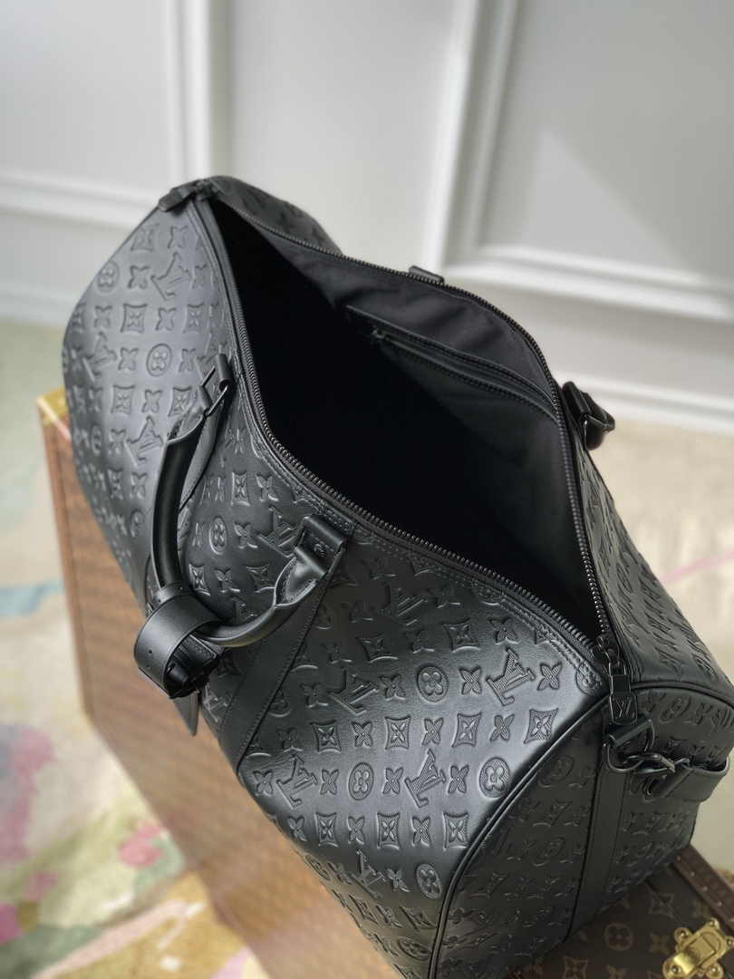 Louis Vuitton Keepall Bandoulière 50 M44810 Black Leather