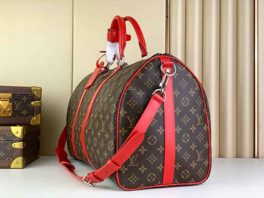 Louis Vuitton Keepall Bandoulière 50 M46769 Monogram Canvas Red