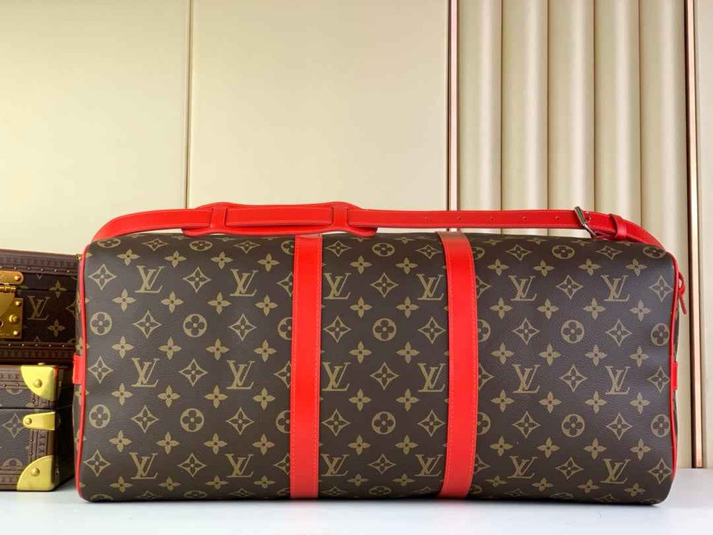 Louis Vuitton Keepall Bandoulière 50 M46769 Monogram Canvas Red