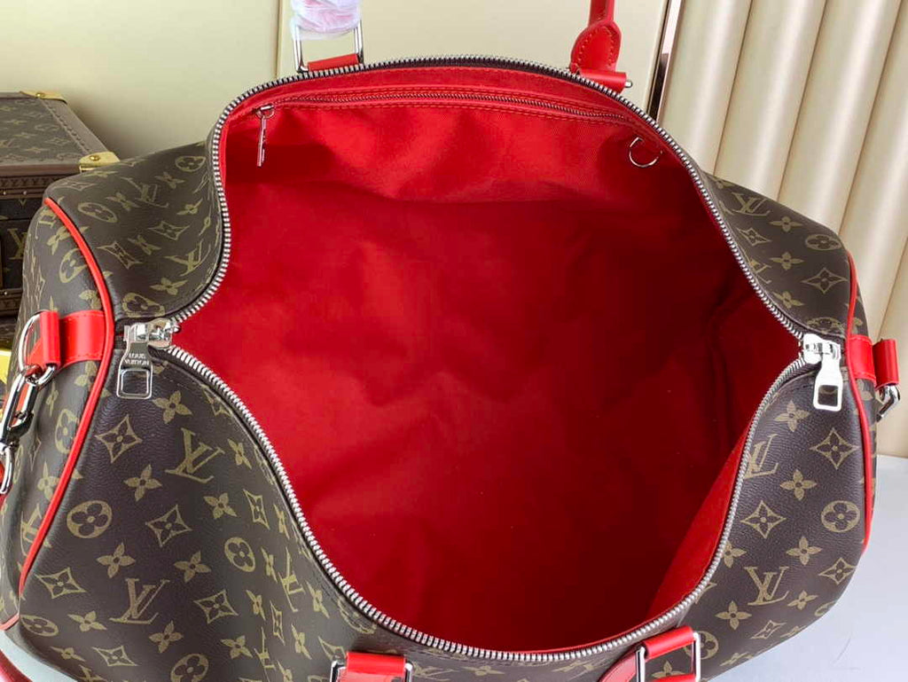 Louis Vuitton Keepall Bandoulière 50 M46769 Monogram Canvas Red