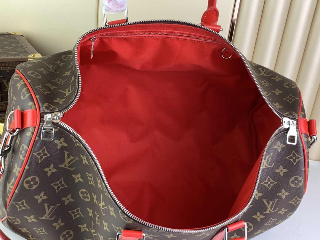 Louis Vuitton Keepall Bandoulière 50 M46769 Monogram Canvas Red