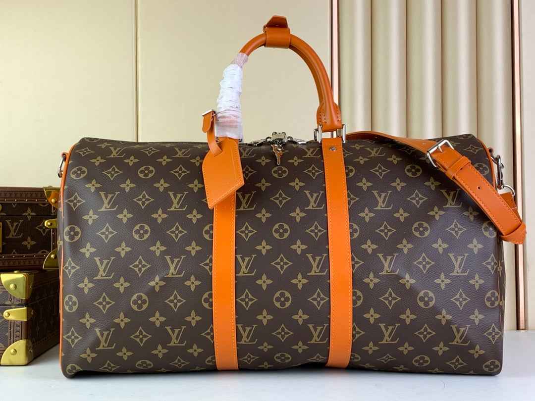 Louis Vuitton Keepall Bandoulière 50 M46770 Monogram Canvas Orange