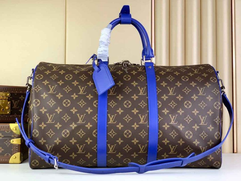 Louis Vuitton Keepall Bandoulière 50 M46772 Monogram Canvas Blue