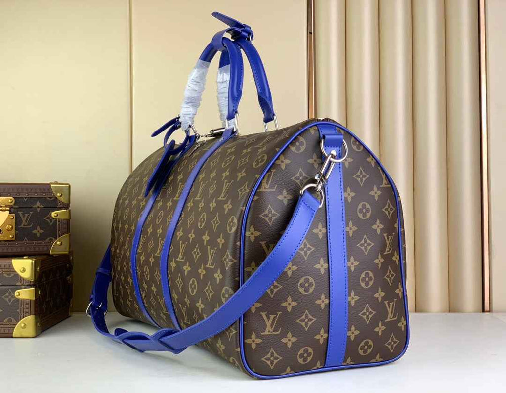 Louis Vuitton Keepall Bandoulière 50 M46772 Monogram Canvas Blue