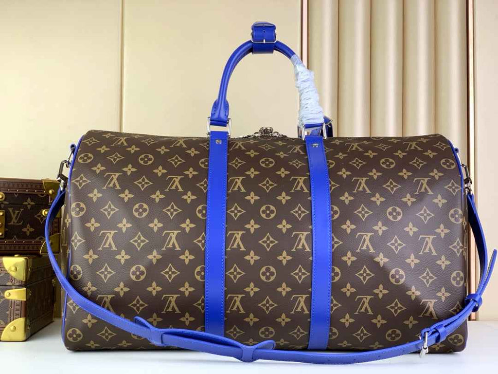 Louis Vuitton Keepall Bandoulière 50 M46772 Monogram Canvas Blue