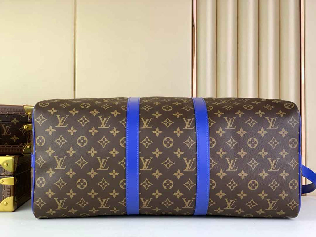 Louis Vuitton Keepall Bandoulière 50 M46772 Monogram Canvas Blue