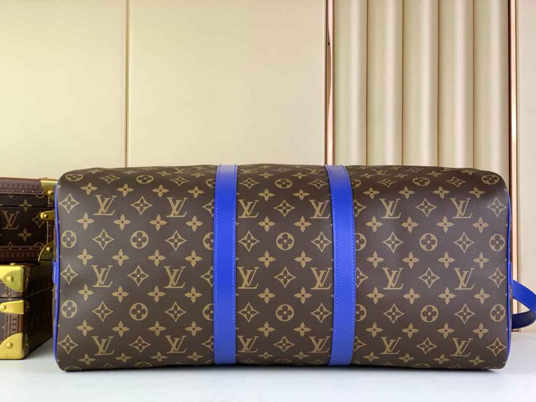 Louis Vuitton Keepall Bandoulière 50 M46772 Monogram Canvas Blue
