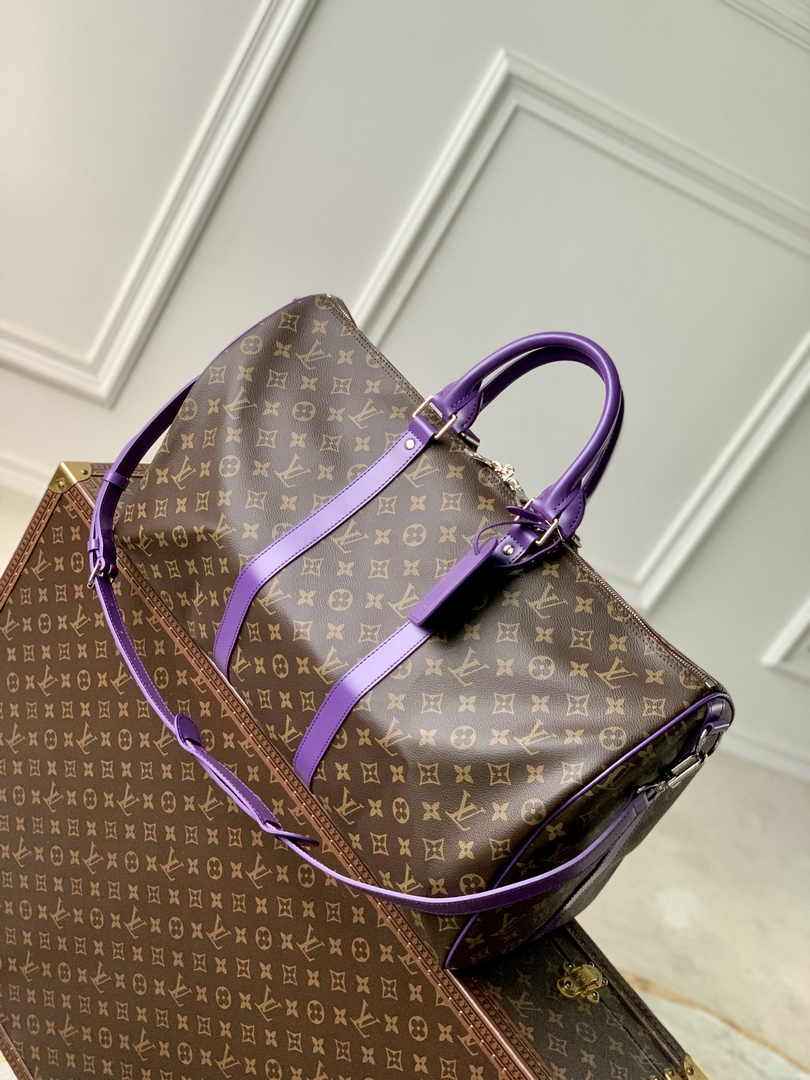 Louis Vuitton Keepall Bandoulière 50 M46775 Monogram Canvas Purple
