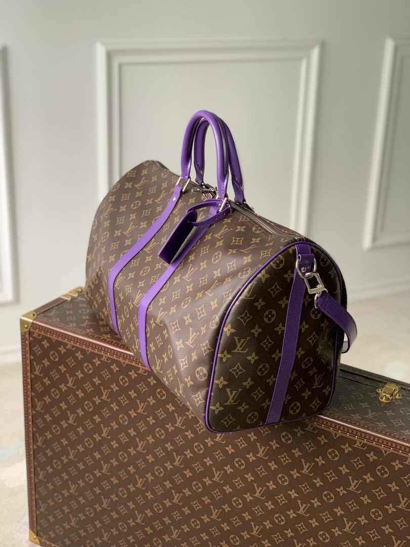 Louis Vuitton Keepall Bandoulière 50 M46775 Monogram Canvas Purple
