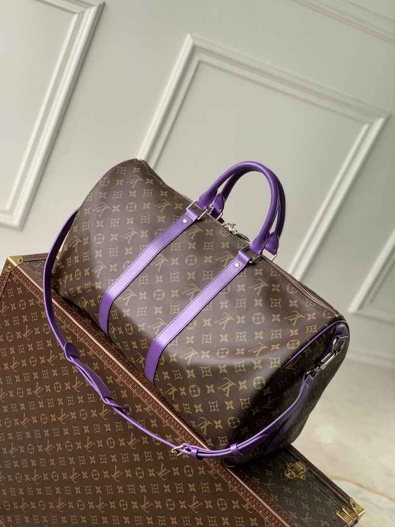 Louis Vuitton Keepall Bandoulière 50 M46775 Monogram Canvas Purple