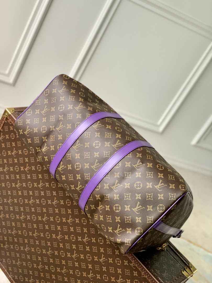 Louis Vuitton Keepall Bandoulière 50 M46775 Monogram Canvas Purple