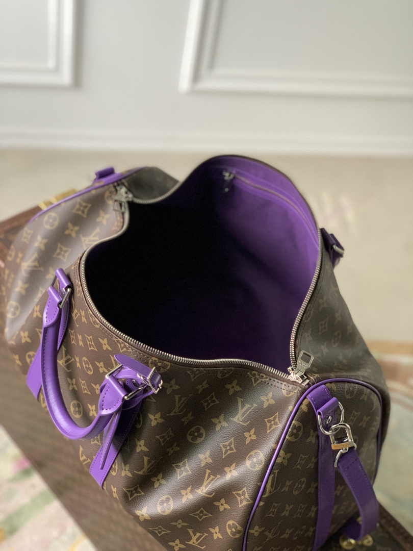 Louis Vuitton Keepall Bandoulière 50 M46775 Monogram Canvas Purple