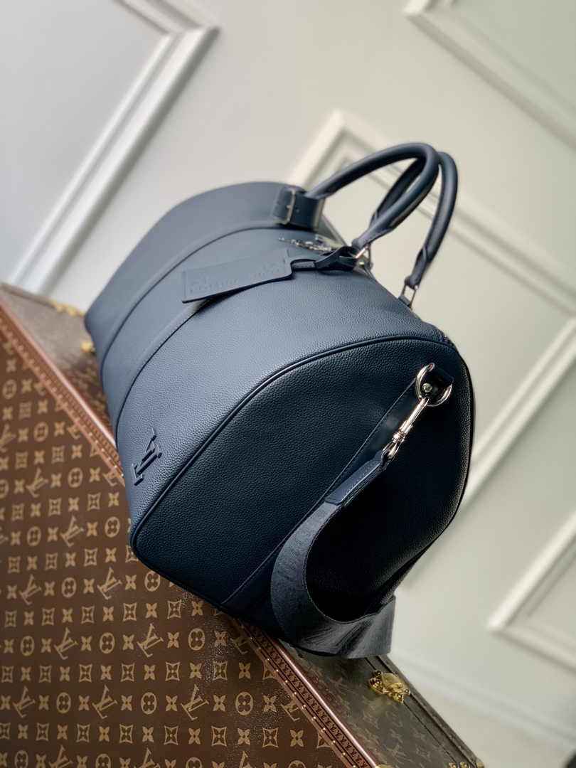 Louis Vuitton Keepall Bandouliere 50 Bag M21420 Navy Blue Leather
