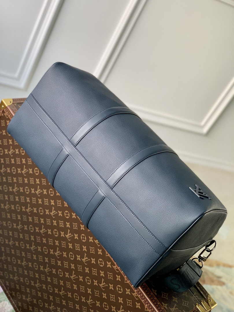 Louis Vuitton Keepall Bandouliere 50 Bag M21420 Navy Blue Leather