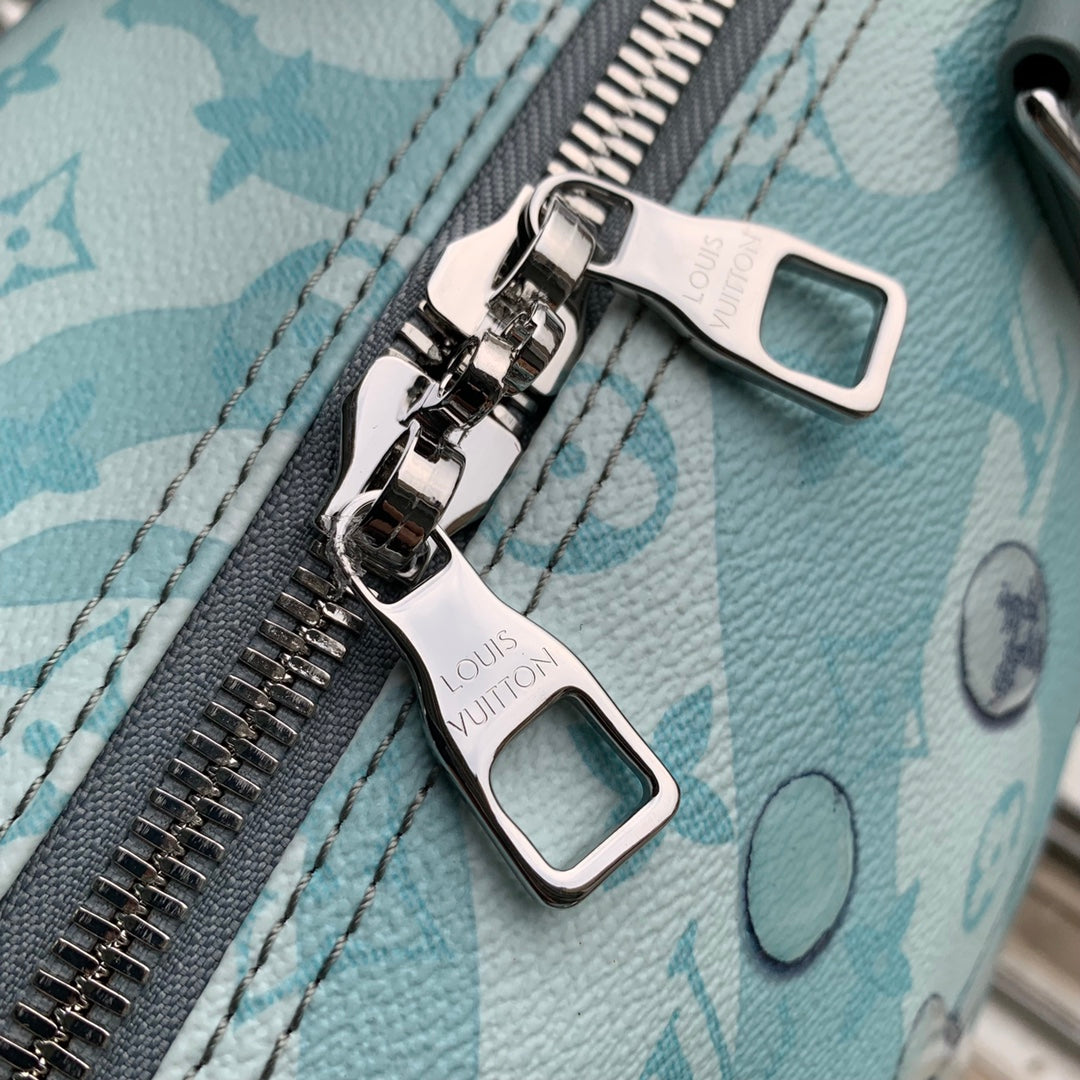 Louis Vuitton Keepall Bandouliere 50 Bag M22570 Crystal Blue Leather
