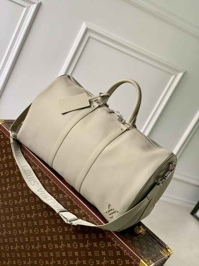 Louis Vuitton Keepall Bandouliere 50 Bag M22609 Gray Leather