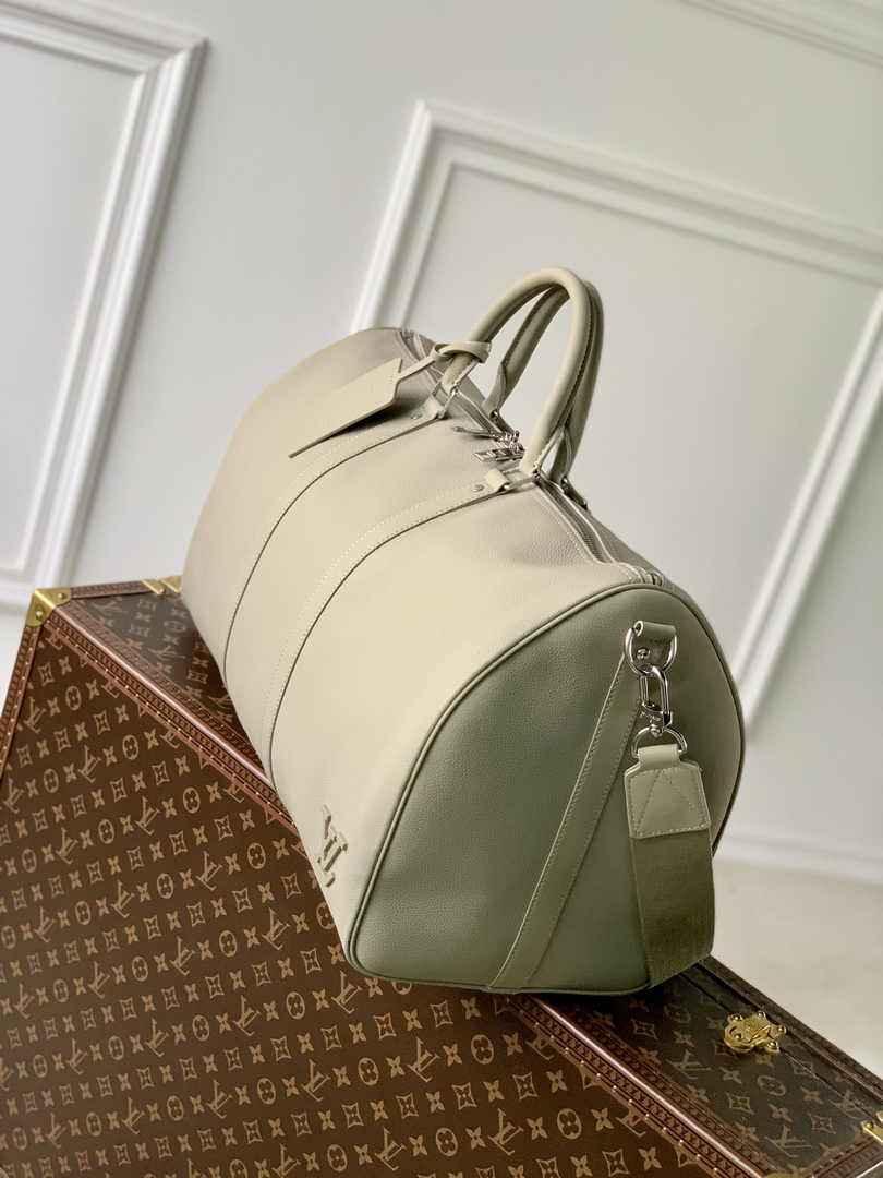 Louis Vuitton Keepall Bandouliere 50 Bag M22609 Gray Leather