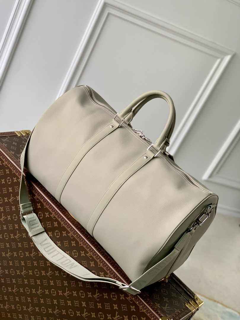 Louis Vuitton Keepall Bandouliere 50 Bag M22609 Gray Leather