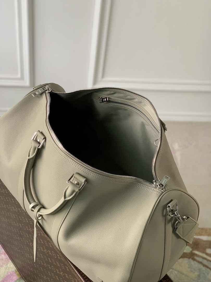 Louis Vuitton Keepall Bandouliere 50 Bag M22609 Gray Leather