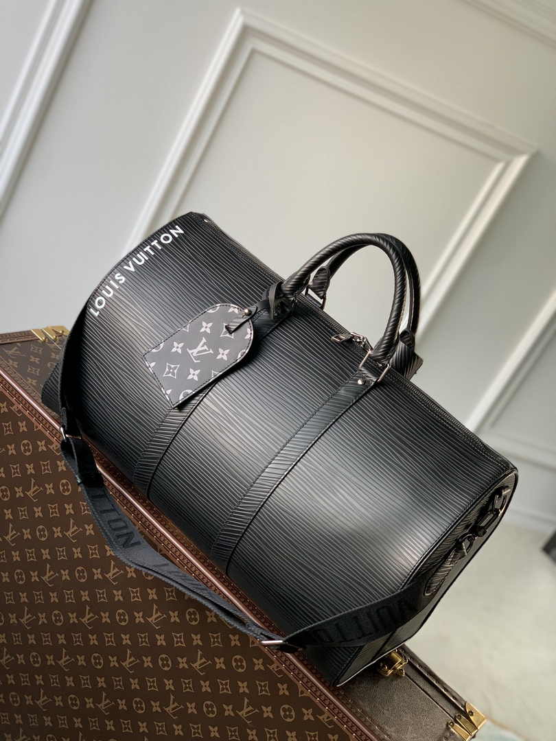 Louis Vuitton Keepall Bandouliere 50 Bag M23721 Black Epi Leather