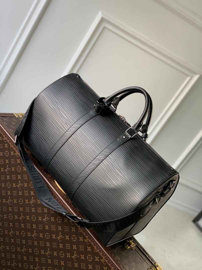 Louis Vuitton Keepall Bandouliere 50 Bag M23721 Black Epi Leather