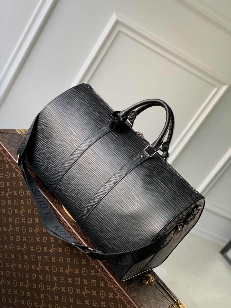 Louis Vuitton Keepall Bandouliere 50 Bag M23721 Black Epi Leather