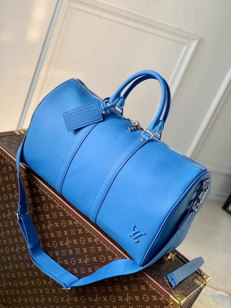 Louis Vuitton Keepall Bandouliere 50 Bag M23727 Blue Leather