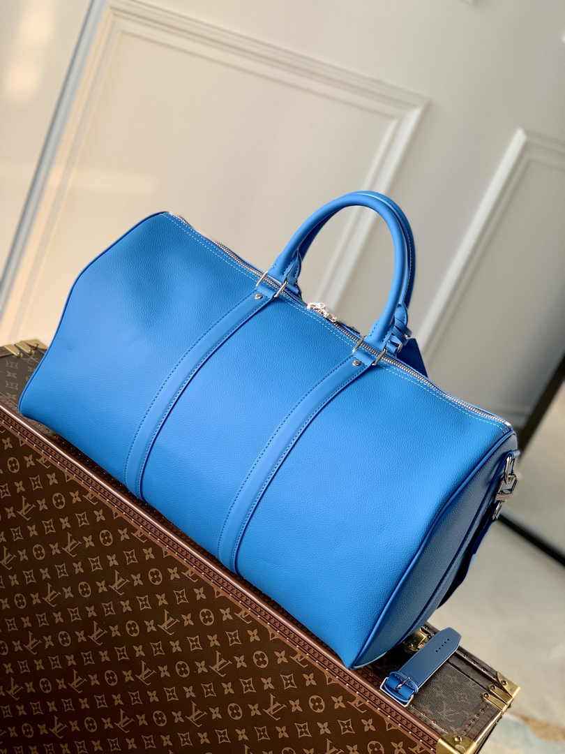 Louis Vuitton Keepall Bandouliere 50 Bag M23727 Blue Leather