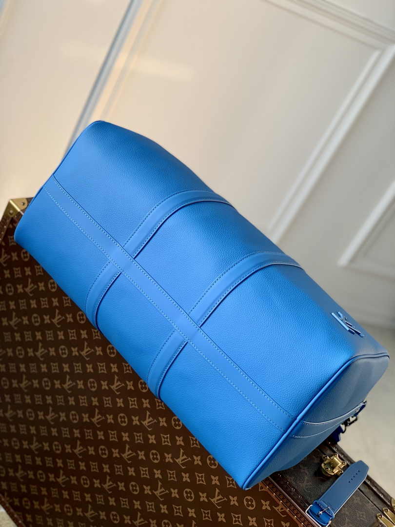 Louis Vuitton Keepall Bandouliere 50 Bag M23727 Blue Leather