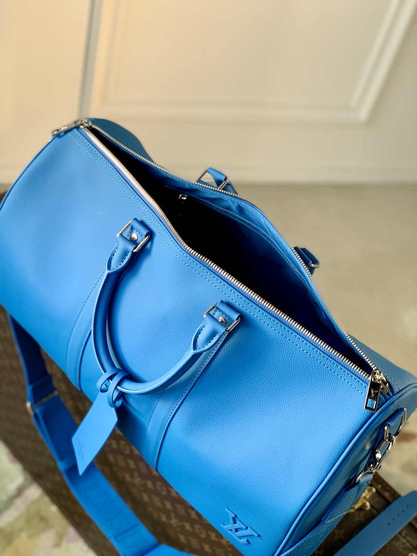 Louis Vuitton Keepall Bandouliere 50 Bag M23727 Blue Leather
