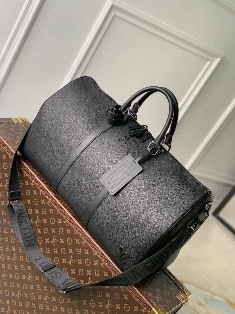 Louis Vuitton Keepall Bandouliere 50 Bag M21420 Black Leather