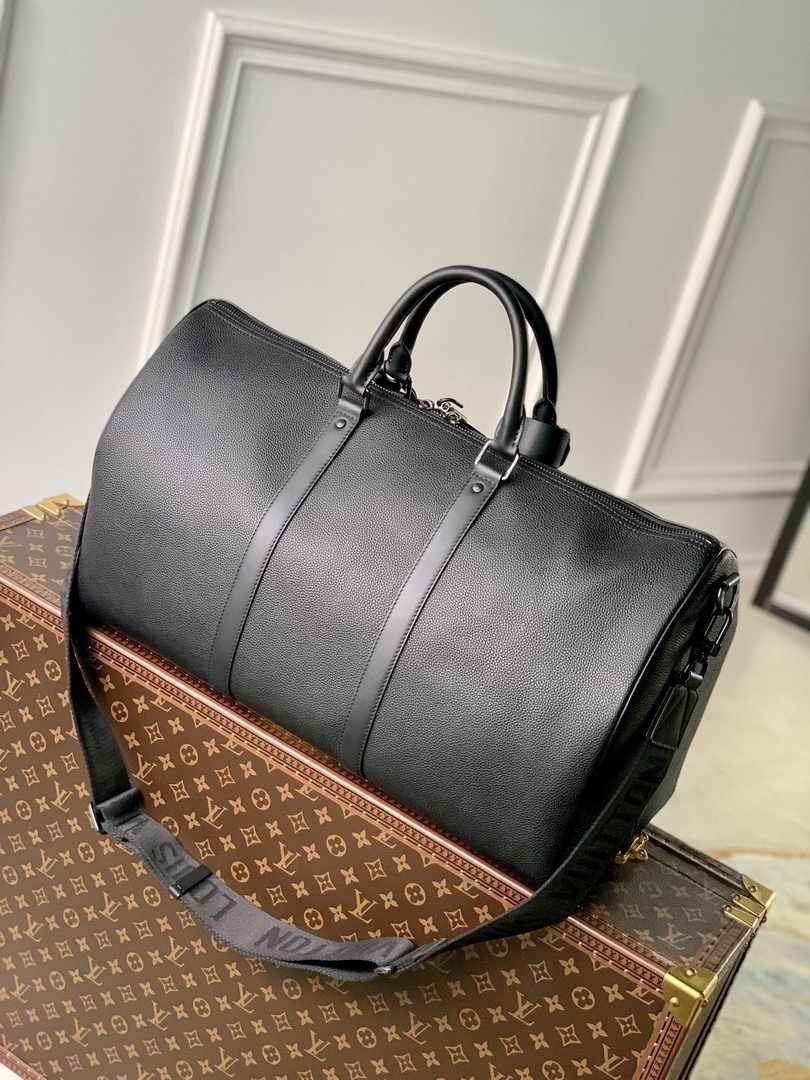 Louis Vuitton Keepall Bandouliere 50 Bag M21420 Black Leather
