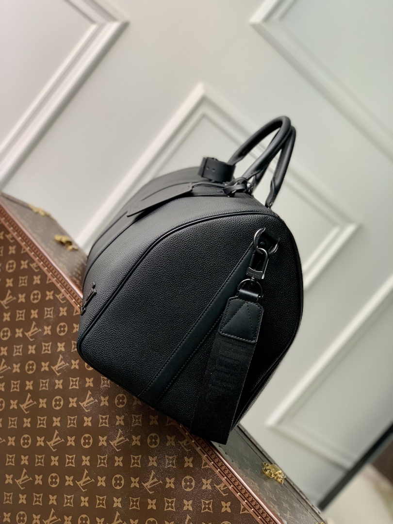 Louis Vuitton Keepall Bandouliere 50 Bag M21420 Black Leather