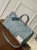Louis Vuitton Keepall Bandouliere 50 Bag M22532 Monogram Washed Denim