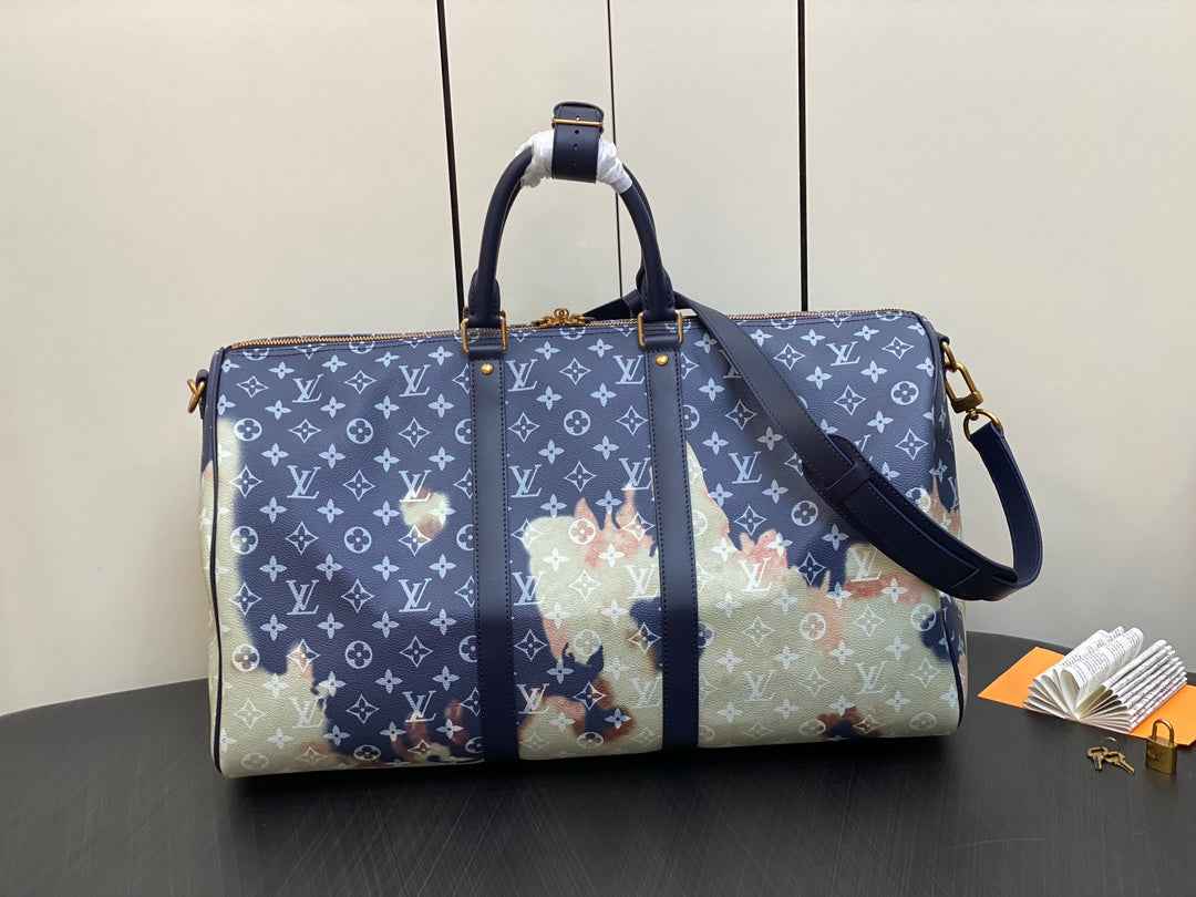 Louis Vuitton Keepall Bandouliere 50 Bag M23773 Monogram Canvas Blue