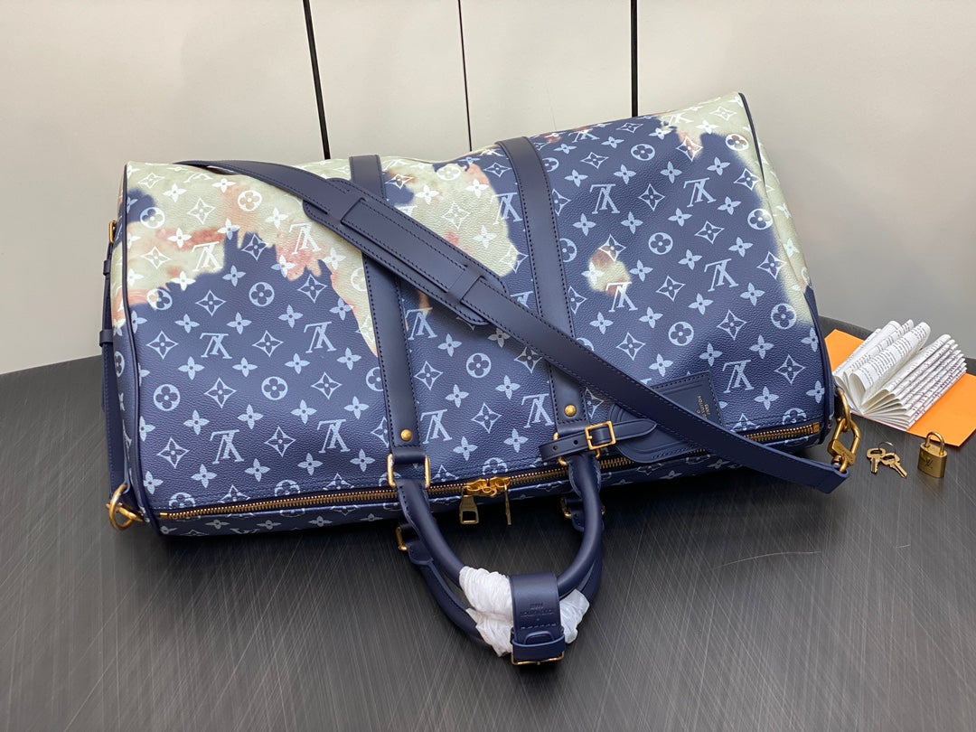 Louis Vuitton Keepall Bandouliere 50 Bag M23773 Monogram Canvas Blue