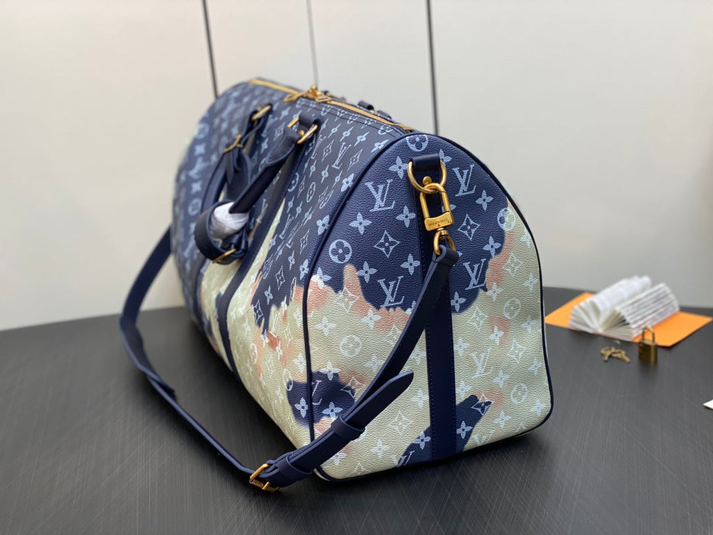 Louis Vuitton Keepall Bandouliere 50 Bag M23773 Monogram Canvas Blue