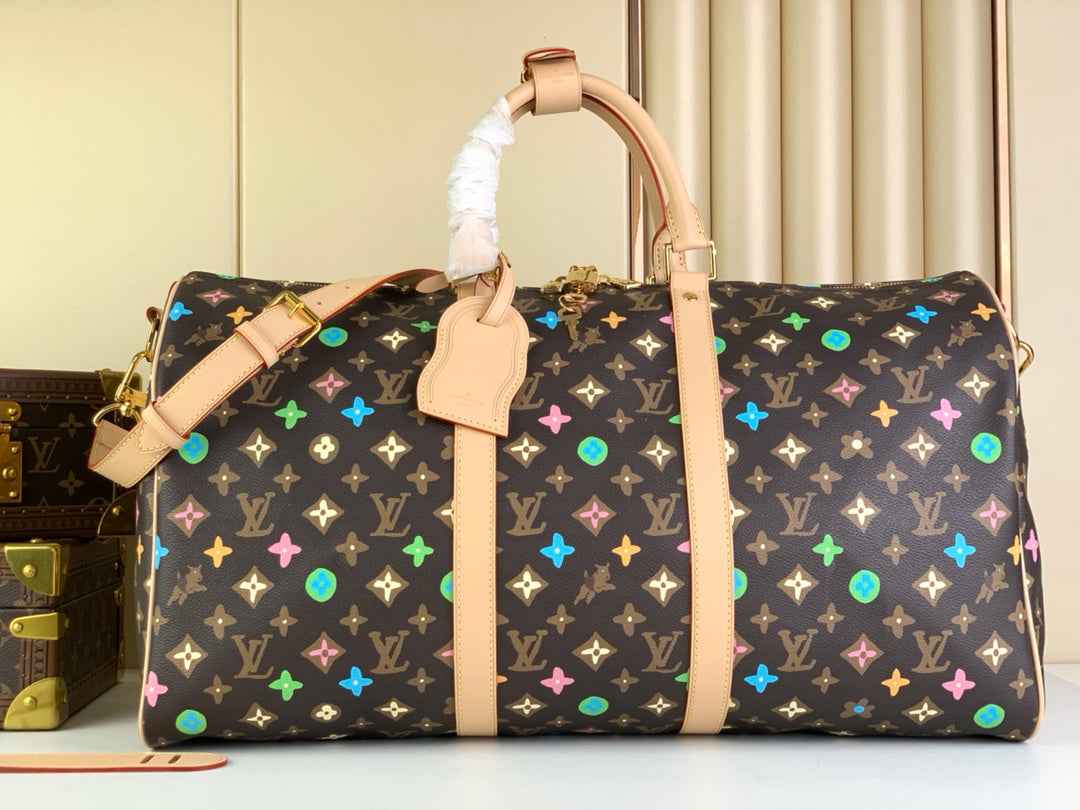 Louis Vuitton Keepall Bandoulière 50 M24901 Chocolate Monogram Canvas