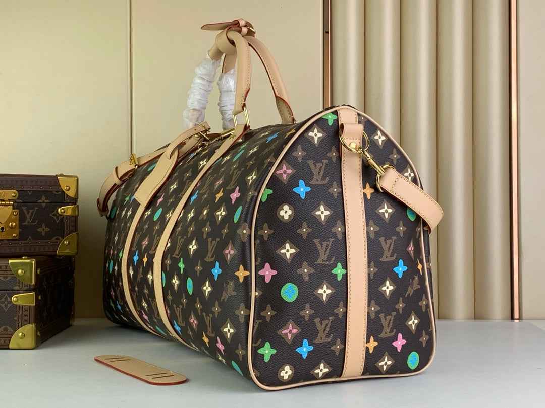 Louis Vuitton Keepall Bandoulière 50 M24901 Chocolate Monogram Canvas