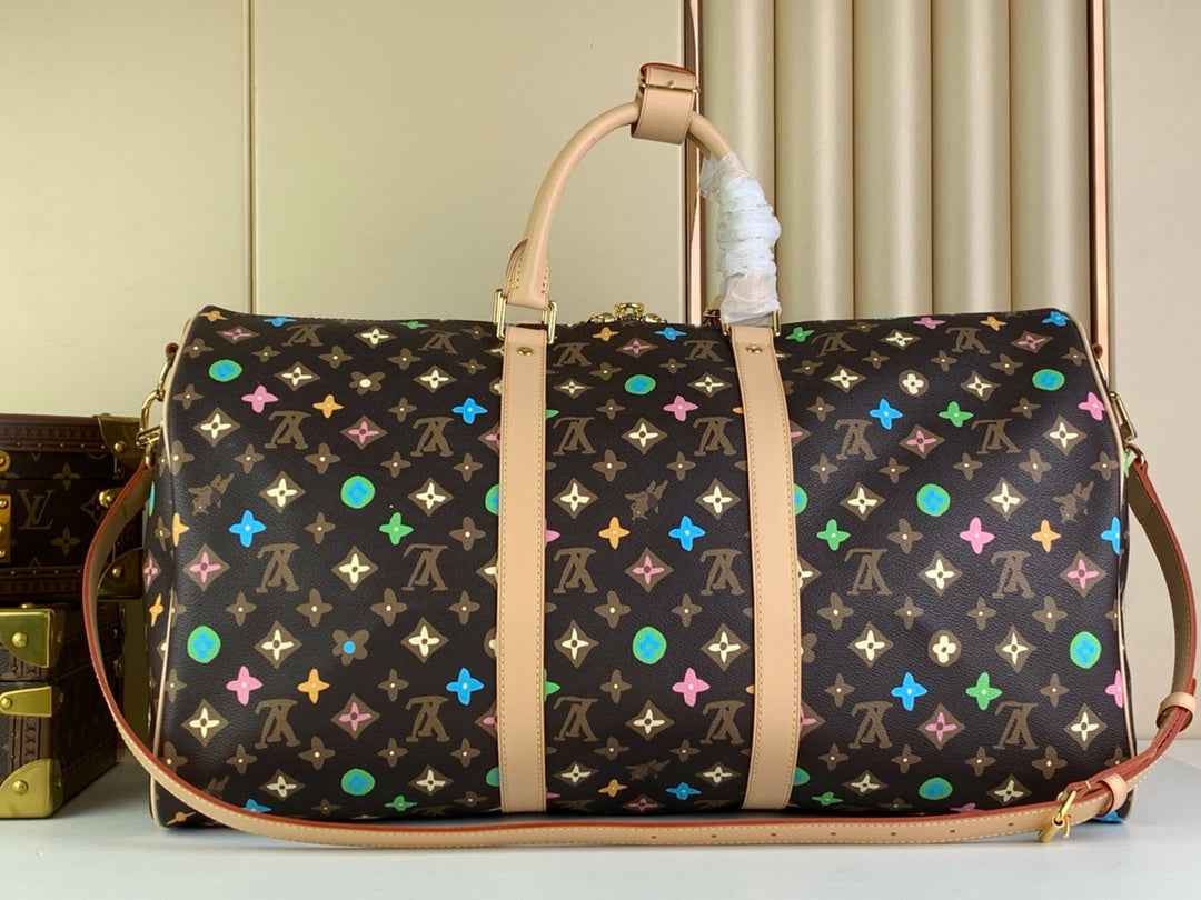 Louis Vuitton Keepall Bandoulière 50 M24901 Chocolate Monogram Canvas