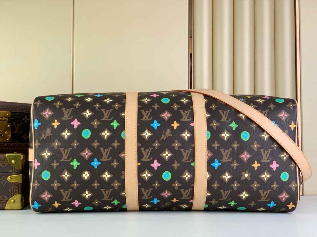 Louis Vuitton Keepall Bandoulière 50 M24901 Chocolate Monogram Canvas