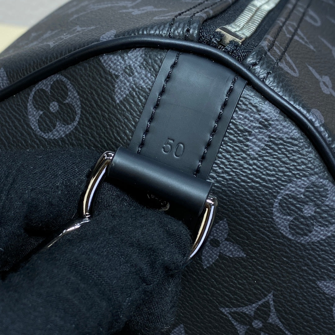 Louis Vuitton Keepall Bandoulière 50 M41416 Coated Canvas Black