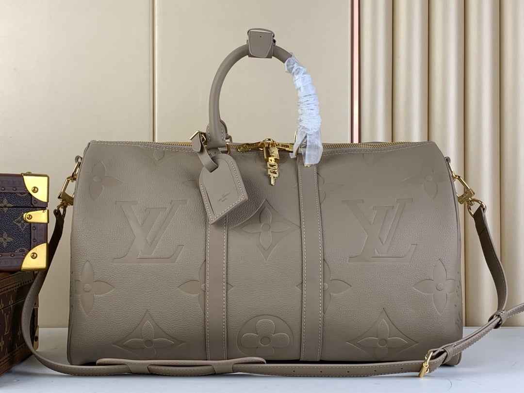 Louis Vuitton Keepall Bandoulière 50 M46114 Gray Leather