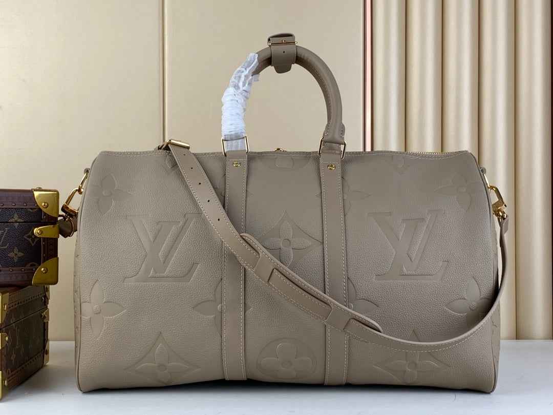 Louis Vuitton Keepall Bandoulière 50 M46114 Gray Leather