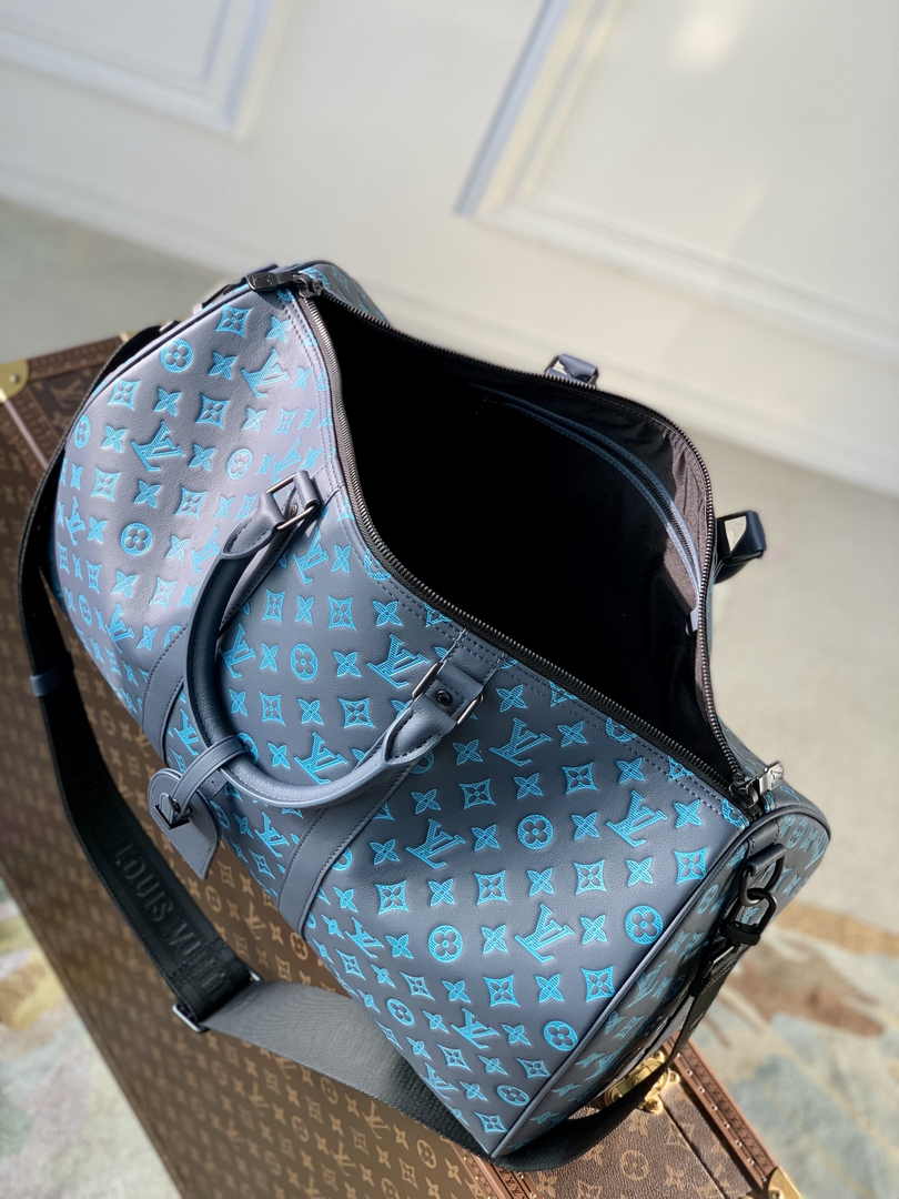 Louis Vuitton Keepall Bandouliere 50 Bag M46593 Navy River Blue
