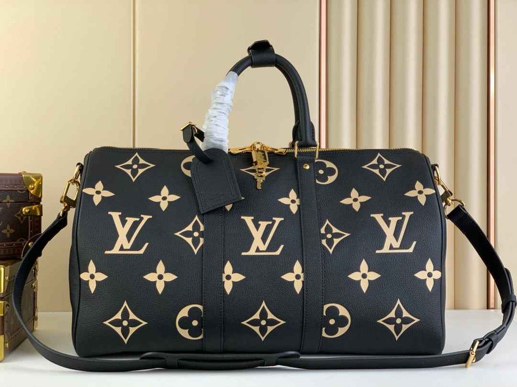 Louis Vuitton Keepall Bandoulière 50 M46670 Black Leather