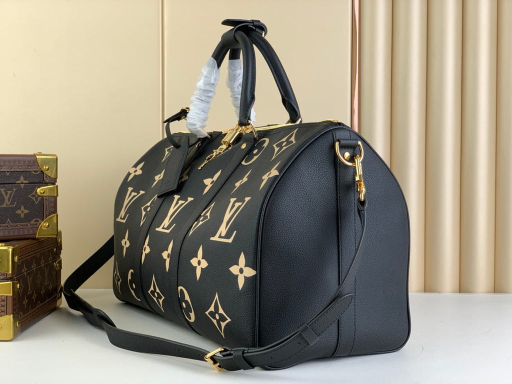 Louis Vuitton Keepall Bandoulière 50 M46670 Black Leather