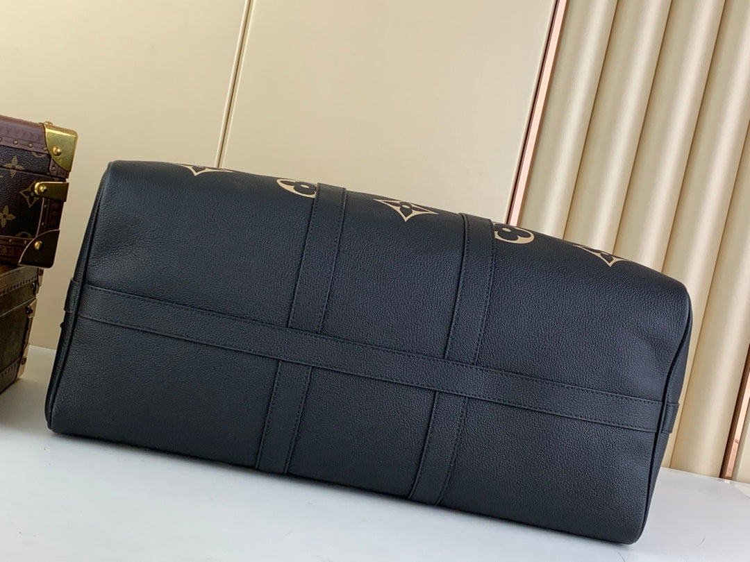 Louis Vuitton Keepall Bandoulière 50 M46670 Black Leather