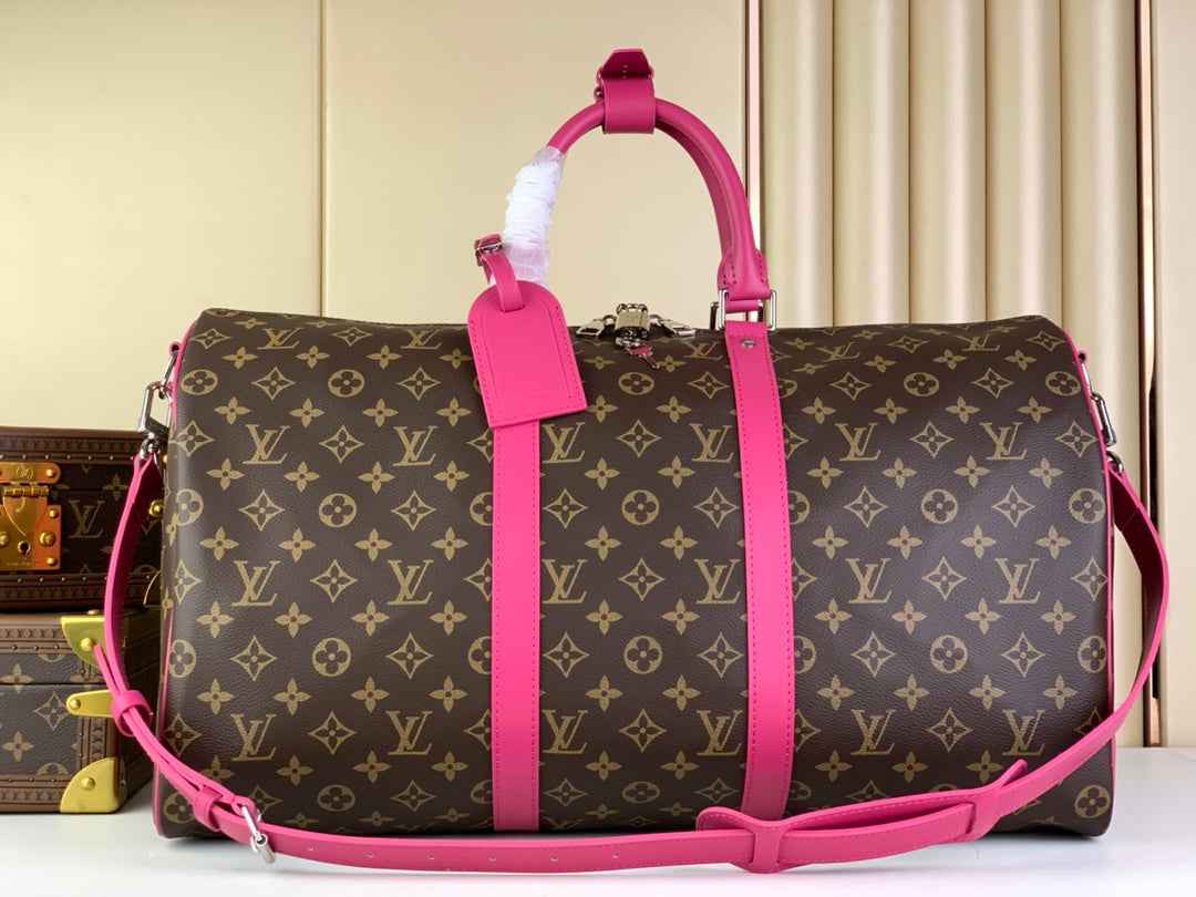 Louis Vuitton Keepall Bandoulière 50 M46773 Monogram Canvas Plum